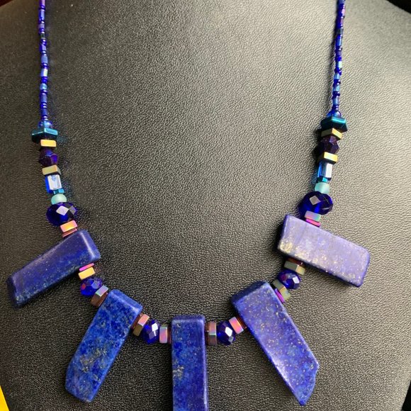 Stunning handmade blue lapis necklace - Picture 4 of 4